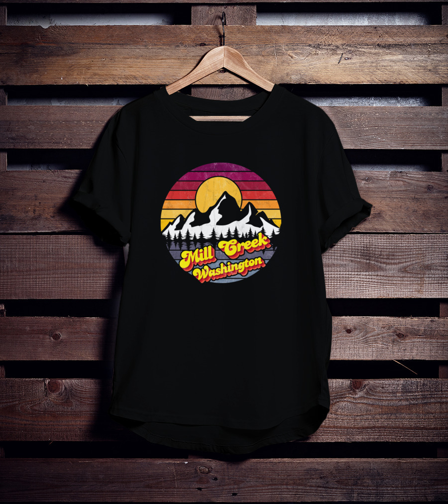 Mill Creek Washington Sunset Mountains T-Shirt