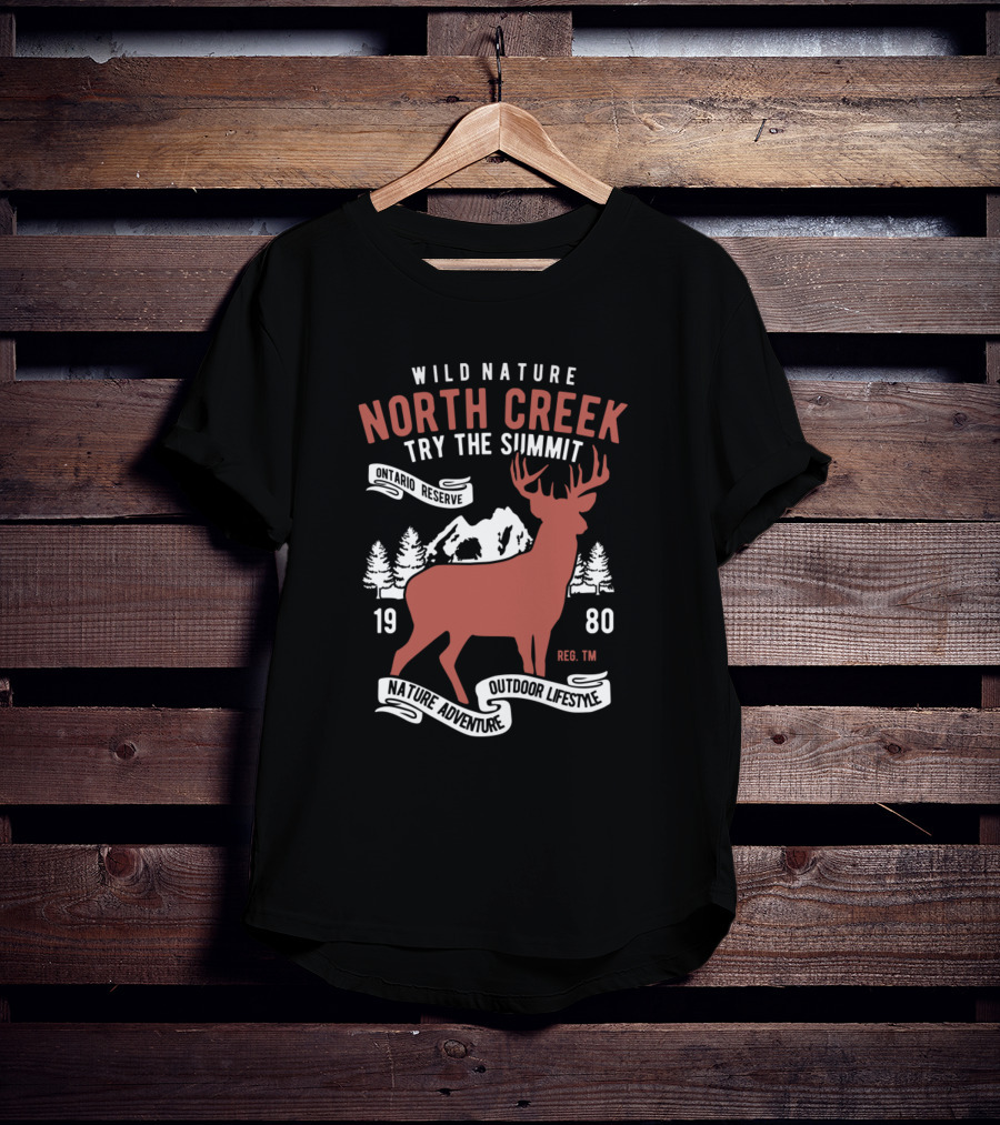 Wild Nature North Creek Try The Summit Ontario Reserve Nature Adventure Outdoor Lifestyle 1980 T-Shirt