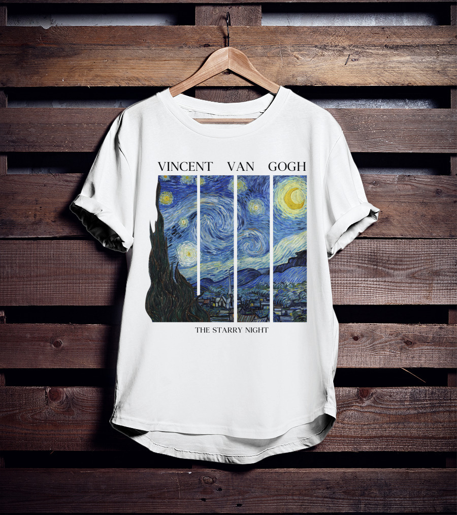 Vincent Van Gogh The Starry Night Quadrant Series T-Shirt