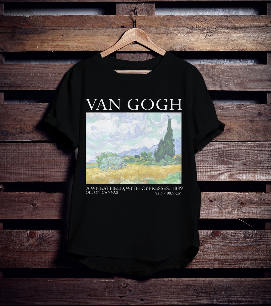 Van Gogh Wheatfield With Cypresses 1889 Oil On Canvas 72.1 X 90.9 Cm T-Shirt