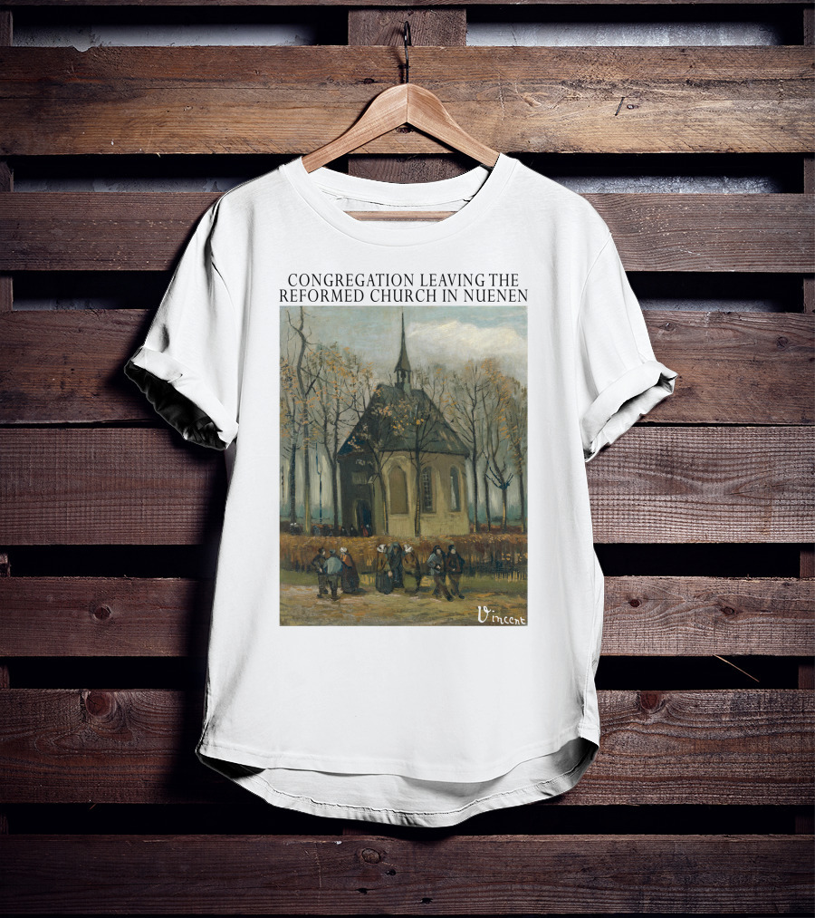 Congregation Leaving The Reformed Church In Nuenen Vincent Van Gogh Painting T-Shirt