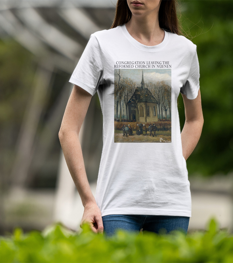 Congregation Leaving The Reformed Church In Nuenen Vincent Van Gogh Painting T-Shirt