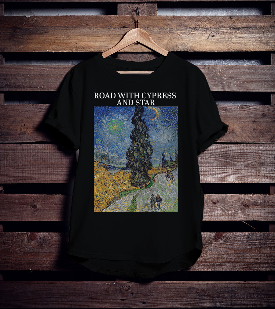 Vincent Van Gogh Road With Cypress And Star T-Shirt