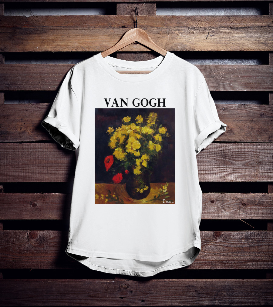 Van Gogh Flowers Red And Yellow Bouquet Vincent T-Shirt