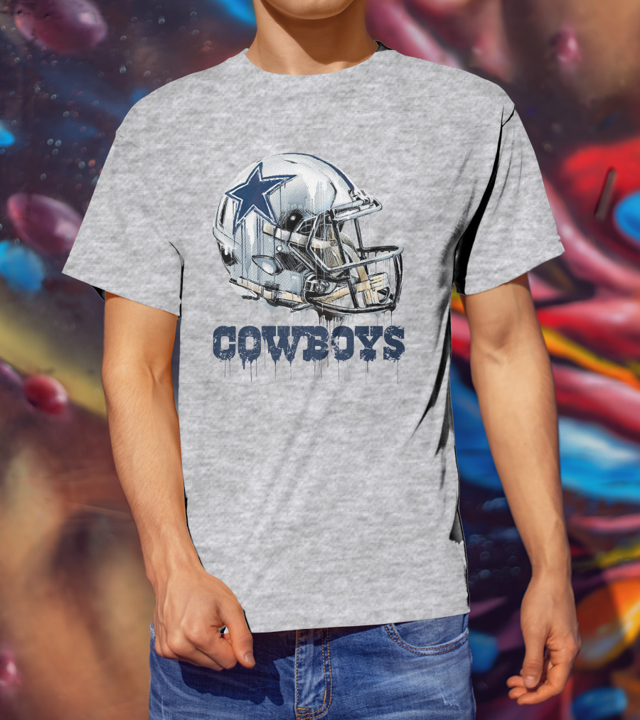 Cowboys Helmet Dripping Star T-Shirt