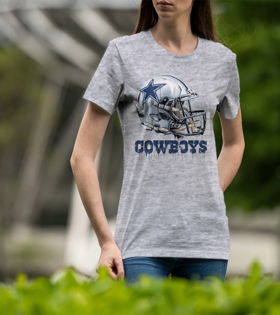 Cowboys Helmet Dripping Star T-Shirt