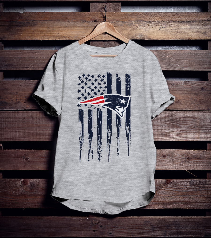 New England Patriots American Flag Patriot Head T-Shirt