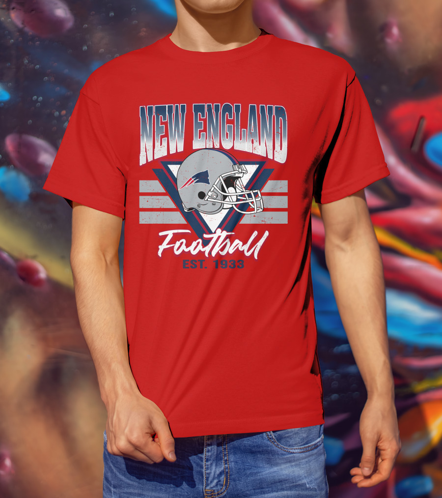 New England Patriots Football Helmet Est. 1933 T-Shirt