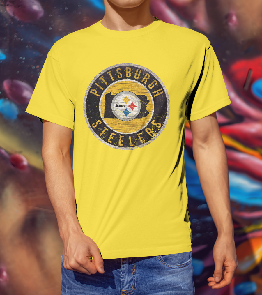 Pittsburgh Steelers Pennsylvania State Logo Circle T-Shirt