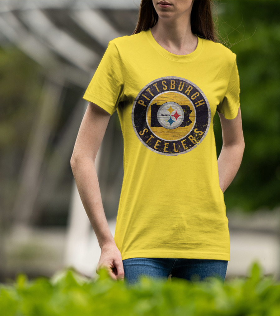 Pittsburgh Steelers Pennsylvania State Logo Circle T-Shirt