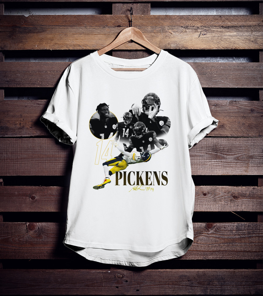 George Pickens #14 Pittsburgh Steelers Football Player Montage T-Shirt