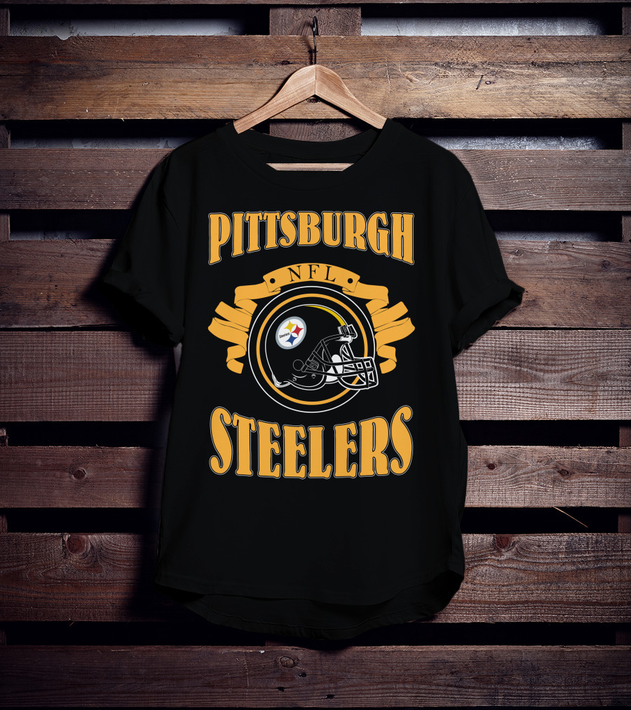 Pittsburgh Steelers NFL Logo Helmet T-Shirt