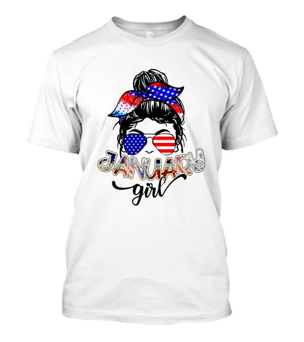 January Girl Patriotic Style Sunglasses And Bandana T-Shirt
