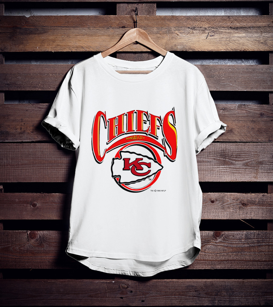 Kansas City Chiefs Logo Red Yellow Design 1996 NFLP T-Shirt