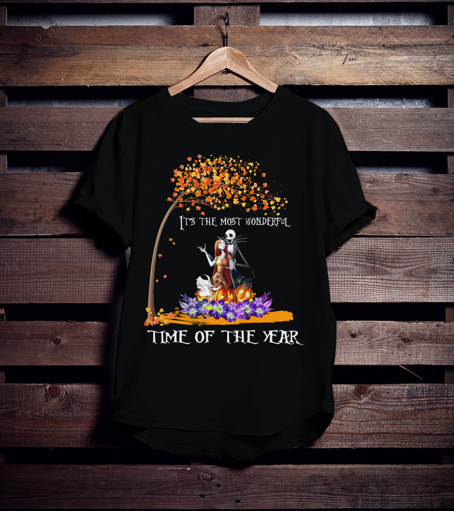 It's The Most Wonderful Time Of The Year Halloween Tree Pumpkins и Flowers T-Shirt
