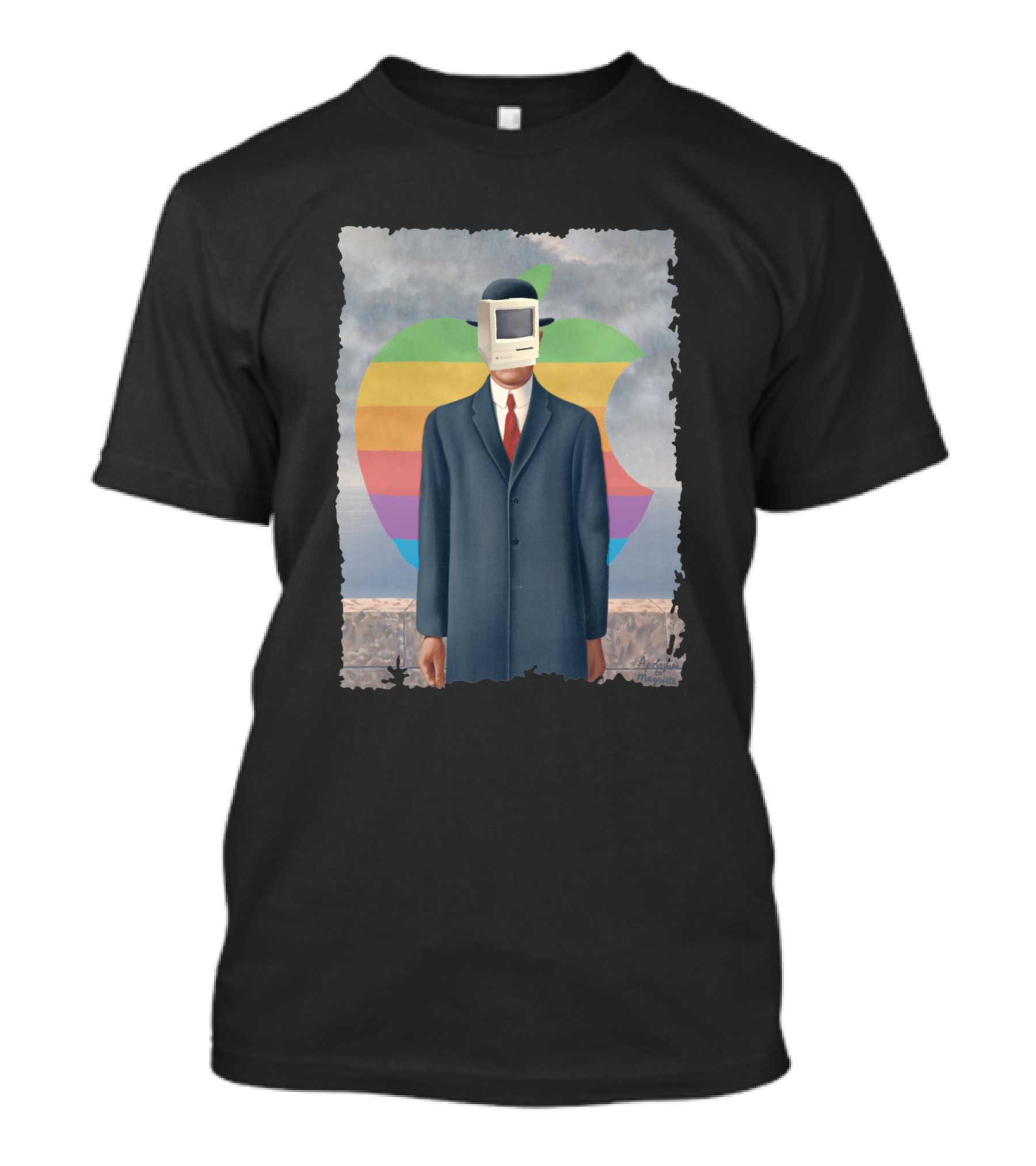 Appleogies Magritte Vintage Macintosh Surrealist Fusion T-Shirt