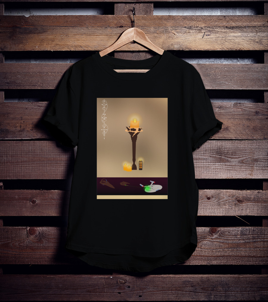 Awakening 1435225 Candlelight Mystery With Abstract Spiral And Tool Symbols T-Shirt