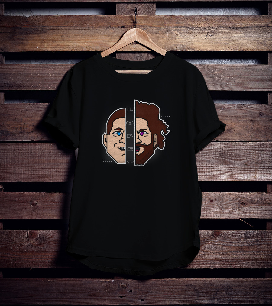 B R O E Z Lopez Face Split Brody Lopez Lopen T-Shirt
