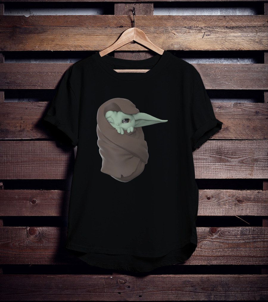 Baby Yoda Sleeping Wrapped In Blanket 1282908 T-Shirt