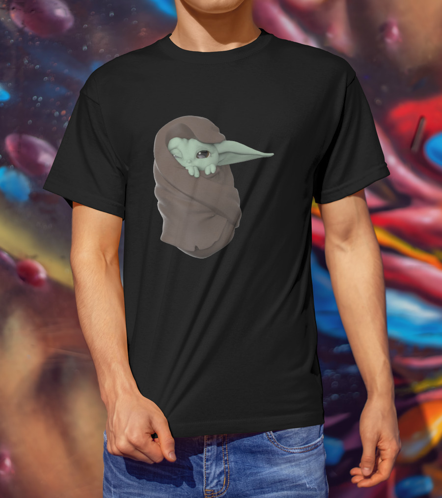 Baby Yoda Sleeping Wrapped In Blanket 1282908 T-Shirt
