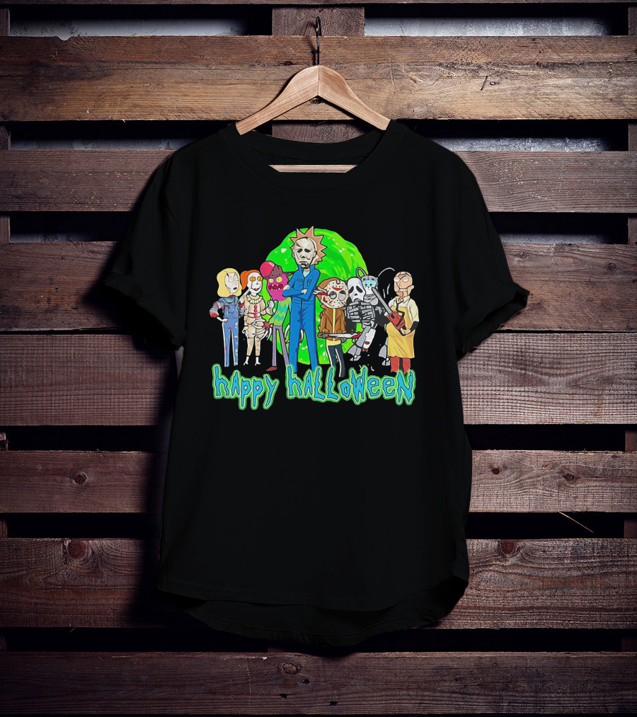Happy Halloween Michael Myers Rick And Morty T-Shirt