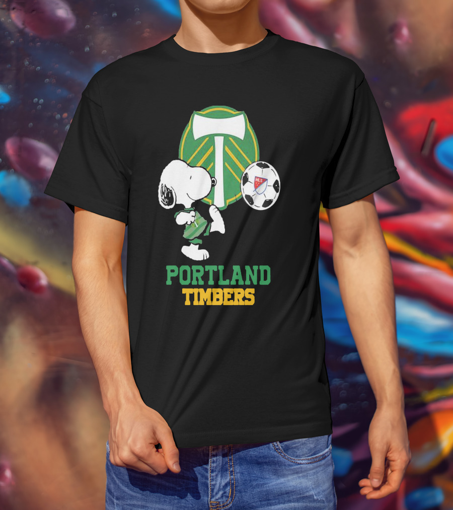 Snoopy Portland Timbers MLS Soccer T-Shirt