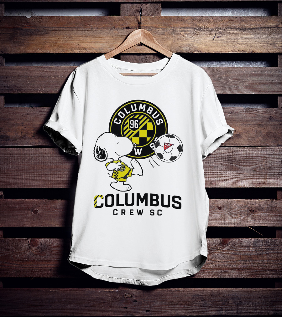 Snoopy Columbus Crew SC Soccer Shirt Iconic Peanuts Collaboration T-Shirt