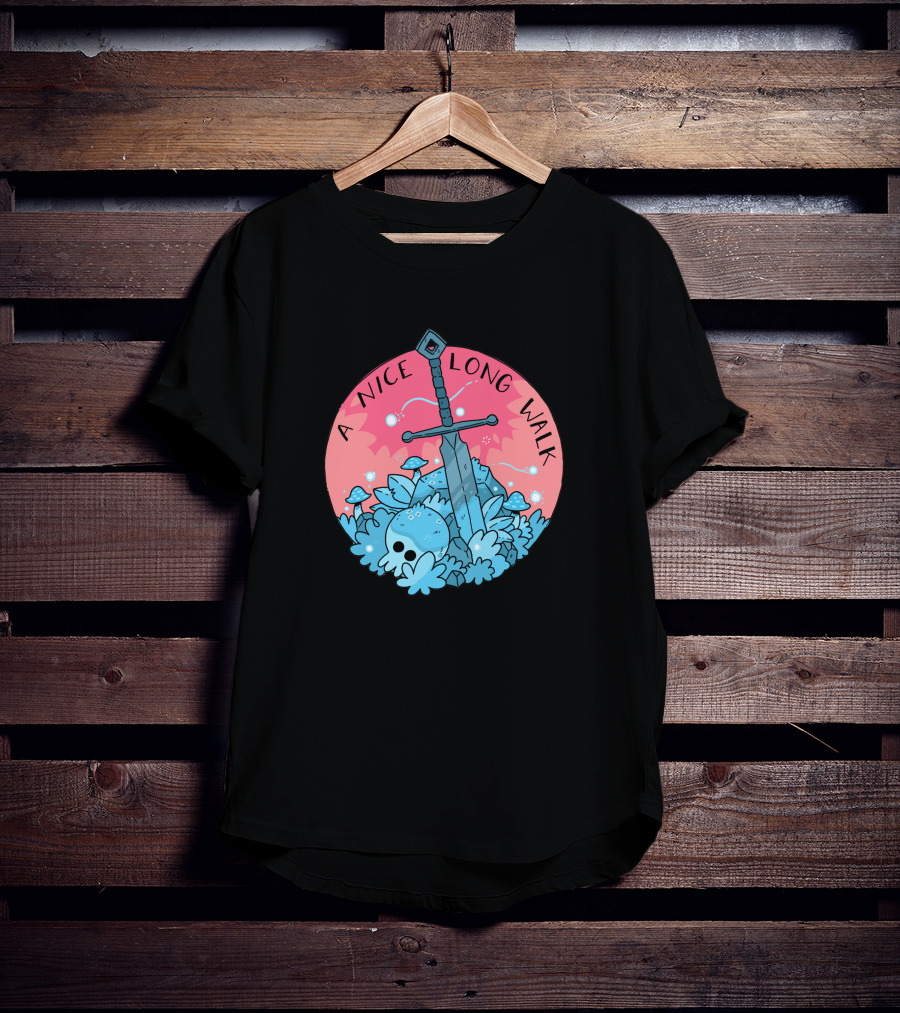 A Nice Long Walk Skull Sword And Mushrooms T-Shirt