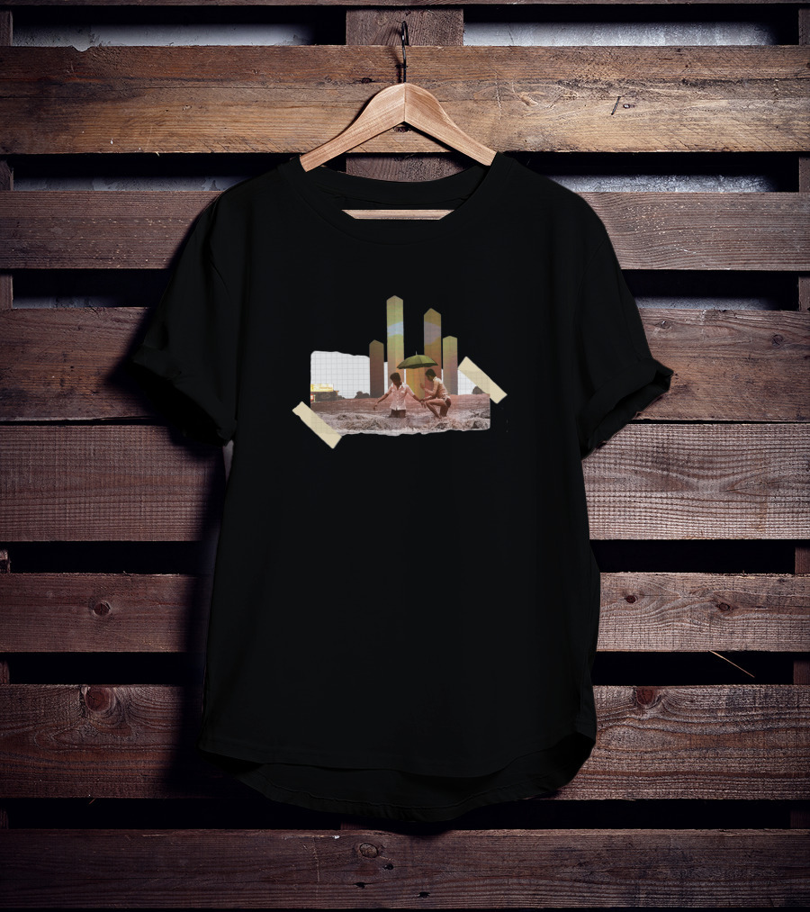 A Situation Became Untenable Beach Scene With Skyscrapers And Umbrella T-Shirt