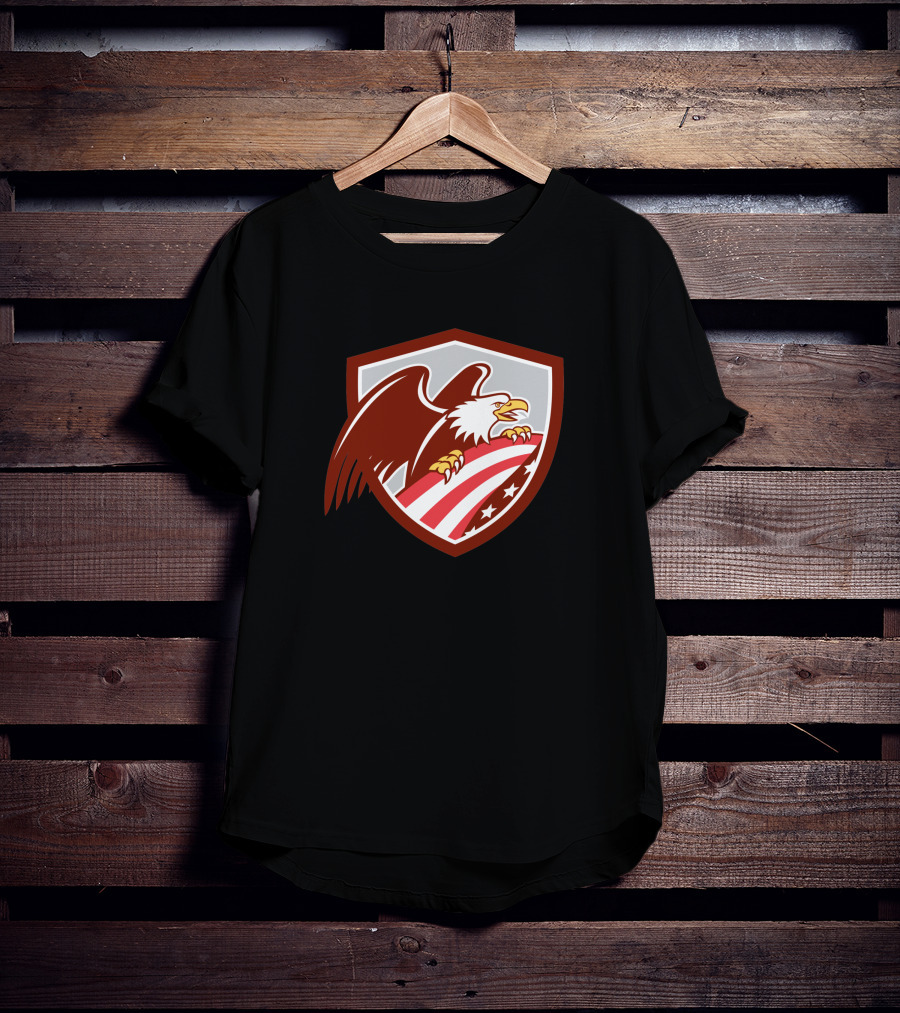 American Bald Eagle Shield With USA Flag T-Shirt