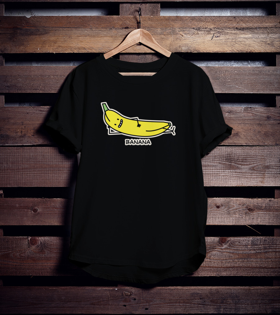 Happy Banana Relaxing Smiling Laying Down T-Shirt