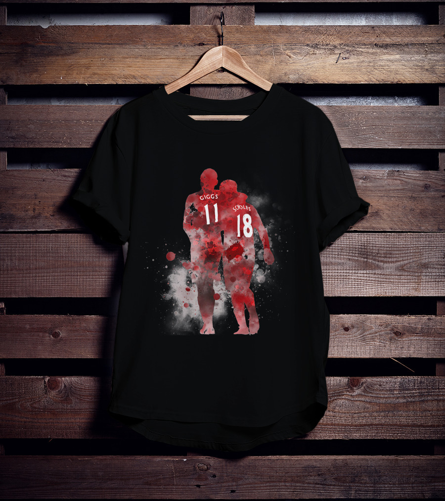 Genuine Legends Giggs 11 Scholes 18 Football Heroes T-Shirt