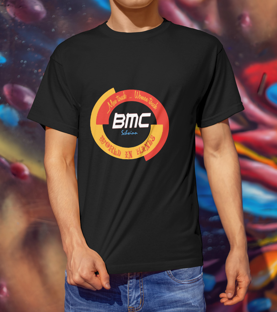 BMC Schwinn Men Touch Women Touch World In Hands Vintage T-Shirt