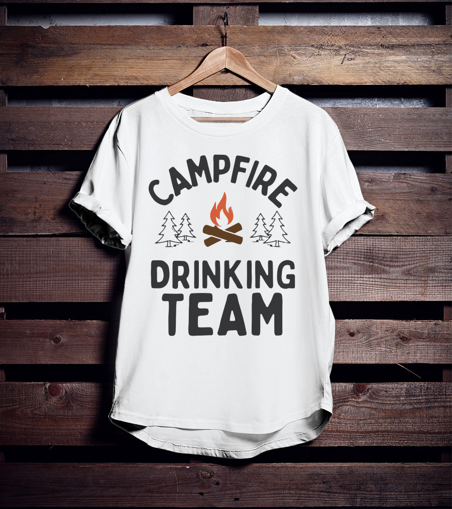 Campfire Drinking Team Camping Vectorized T-Shirt