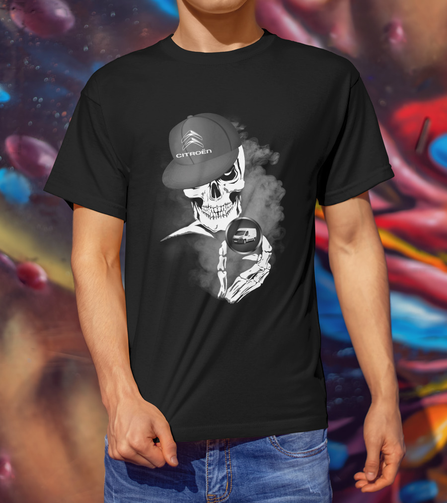 Citroen Relay Skeleton Smoke Concept With Cap And Van Image T-Shirt