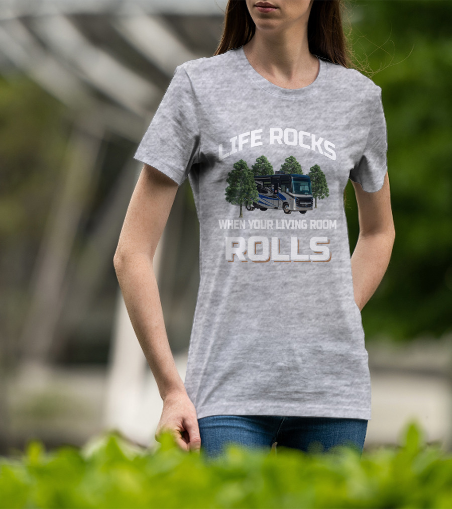 LIFE ROCKS WHEN YOUR LIVING ROOM ROLLS Entegra Vision XL 34G T-Shirt