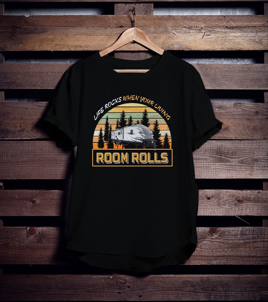 Keystone Passport 3351BH Life Rocks When Your Living Room Rolls Camping RV Sunset T-Shirt