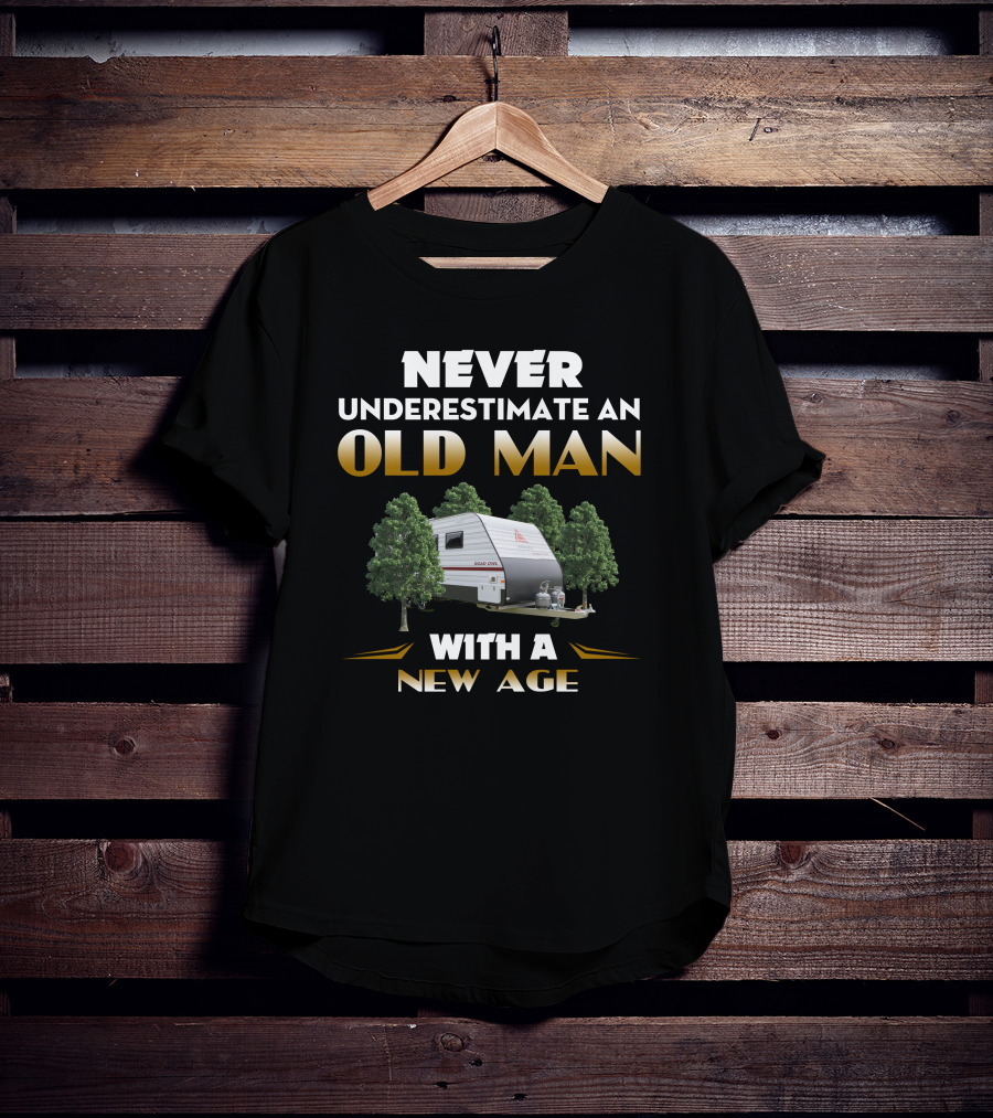 NEVER UNDERESTIMATE AN OLD MAN WITH A NEW AGE ROAD OWLS T-Shirt
