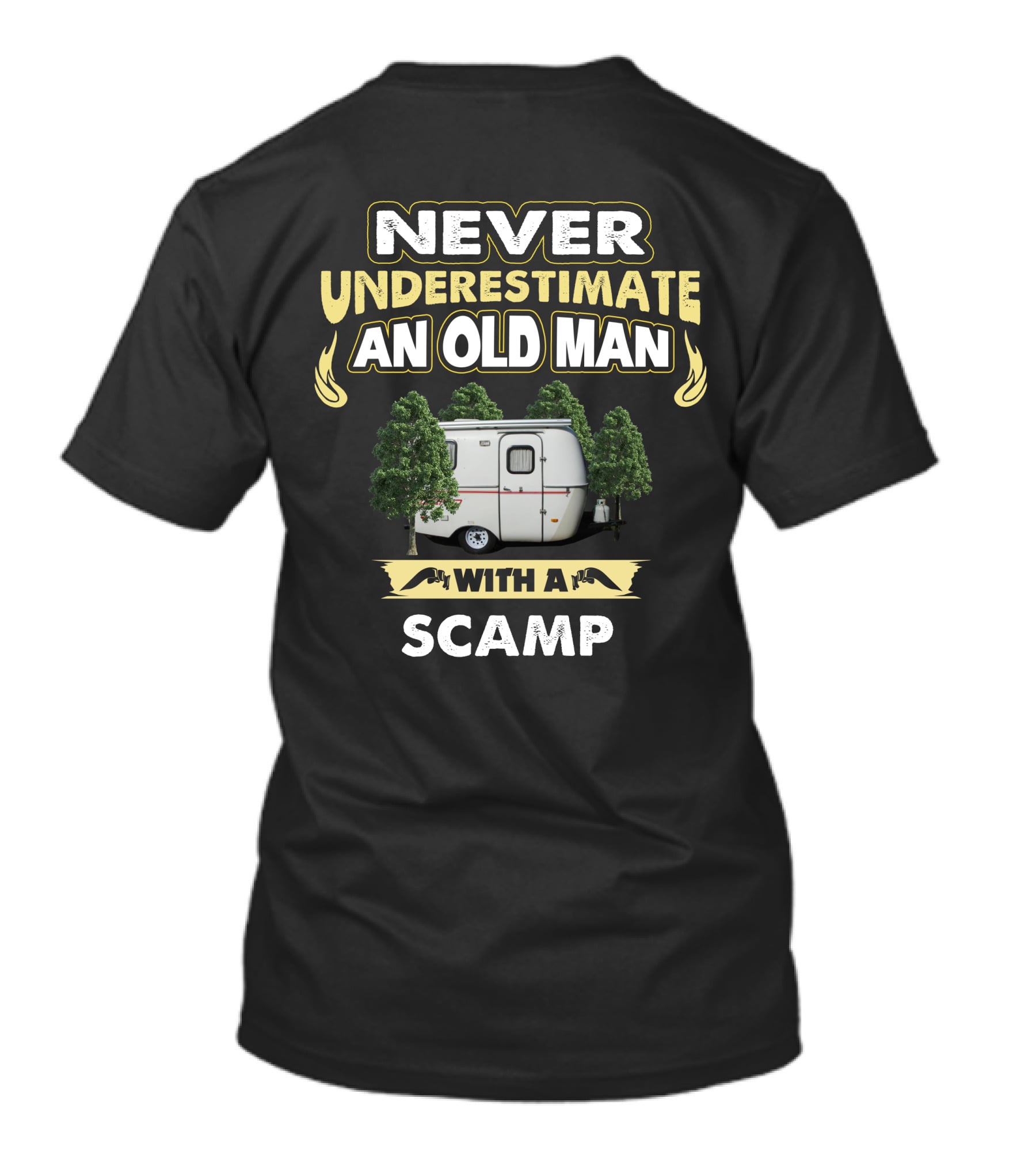 Never Underestimate An Old Man With A Scamp T-Shirt