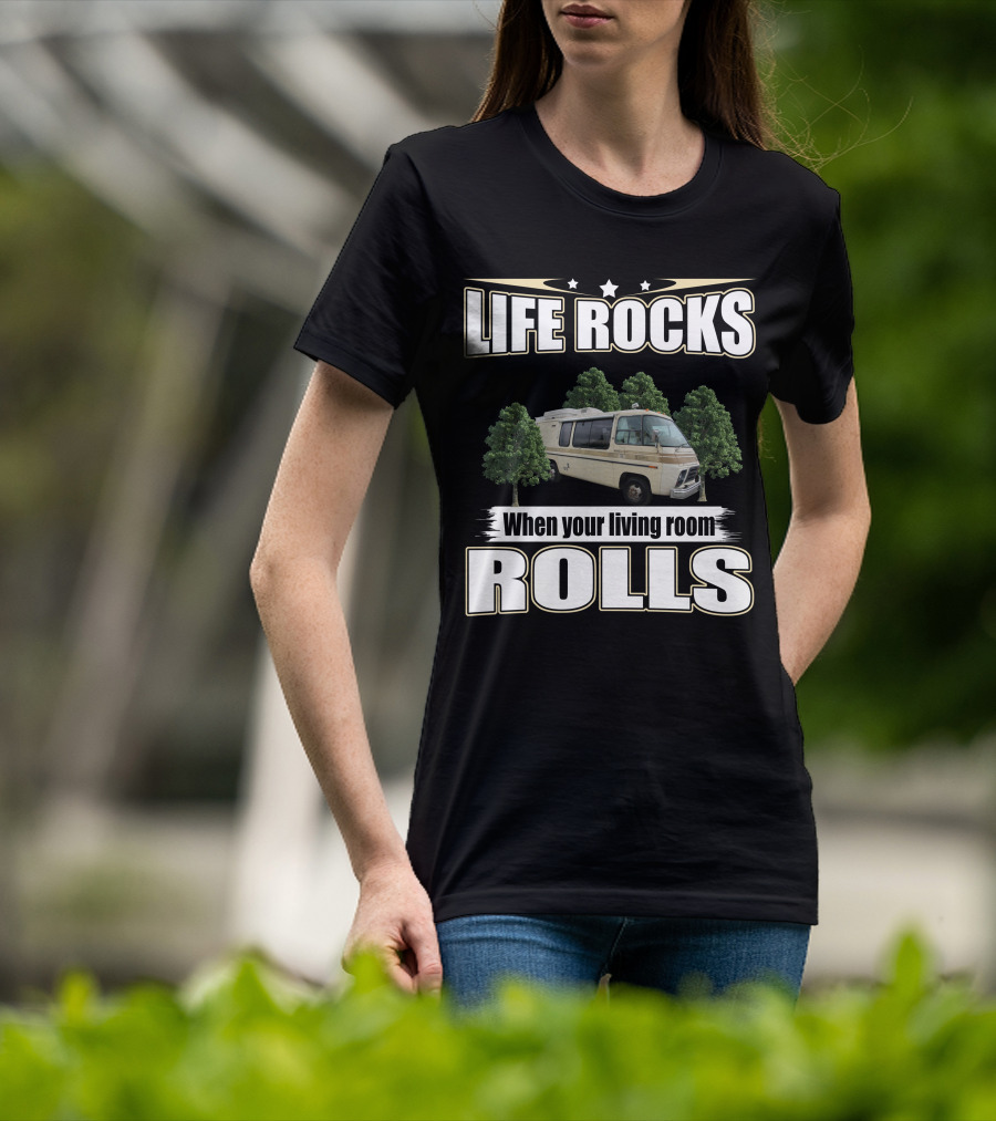 Life Rocks When Your Living Room Rolls 1976 Eleganza T-Shirt
