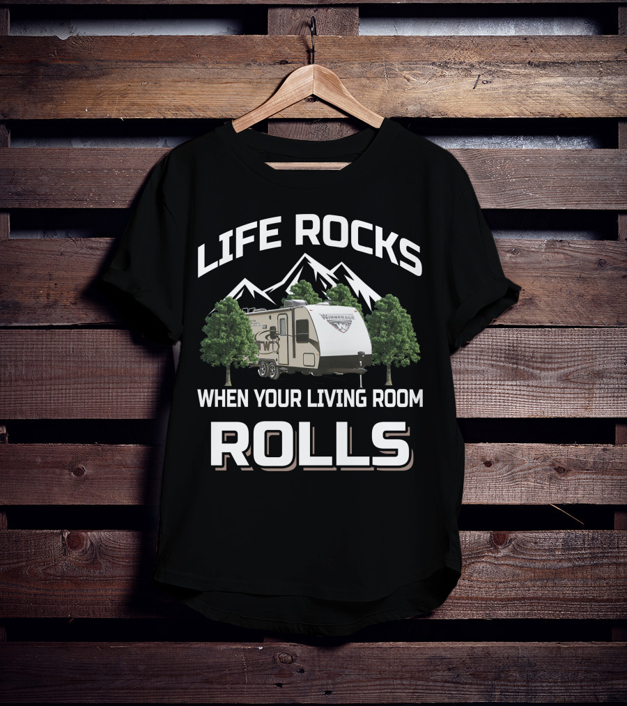 Life Rocks When Your Living Room Rolls Winnebago Micro Minnie T-Shirt