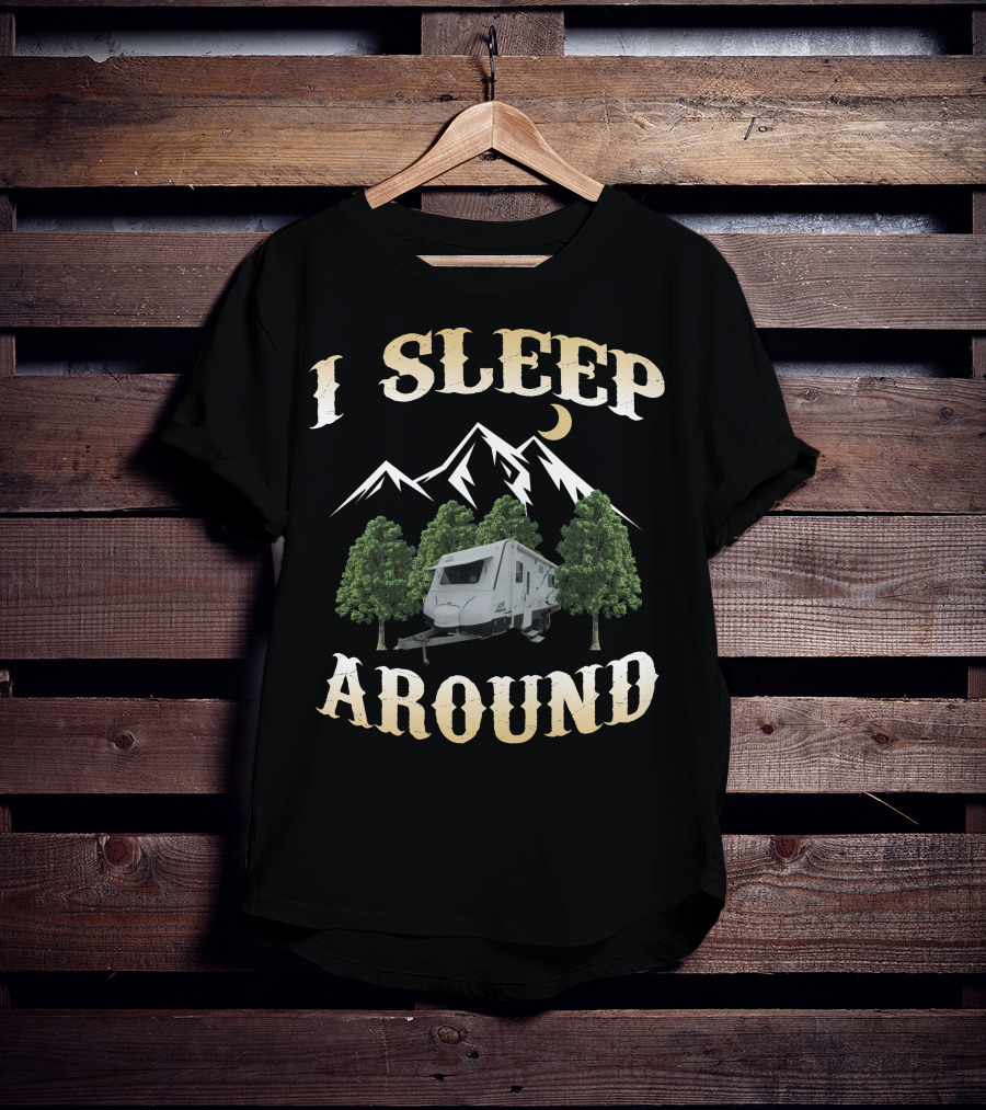 I Sleep Around Jayco Journey Outback FX Camper Mountain Trees T-Shirt