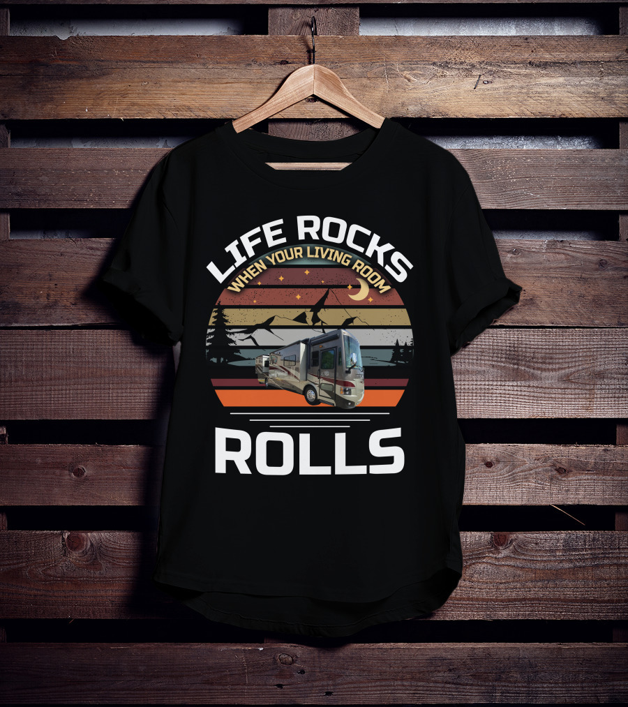LIFE ROCKS WHEN YOUR LIVING ROOM ROLLS Tiffin Allegro Red T-Shirt