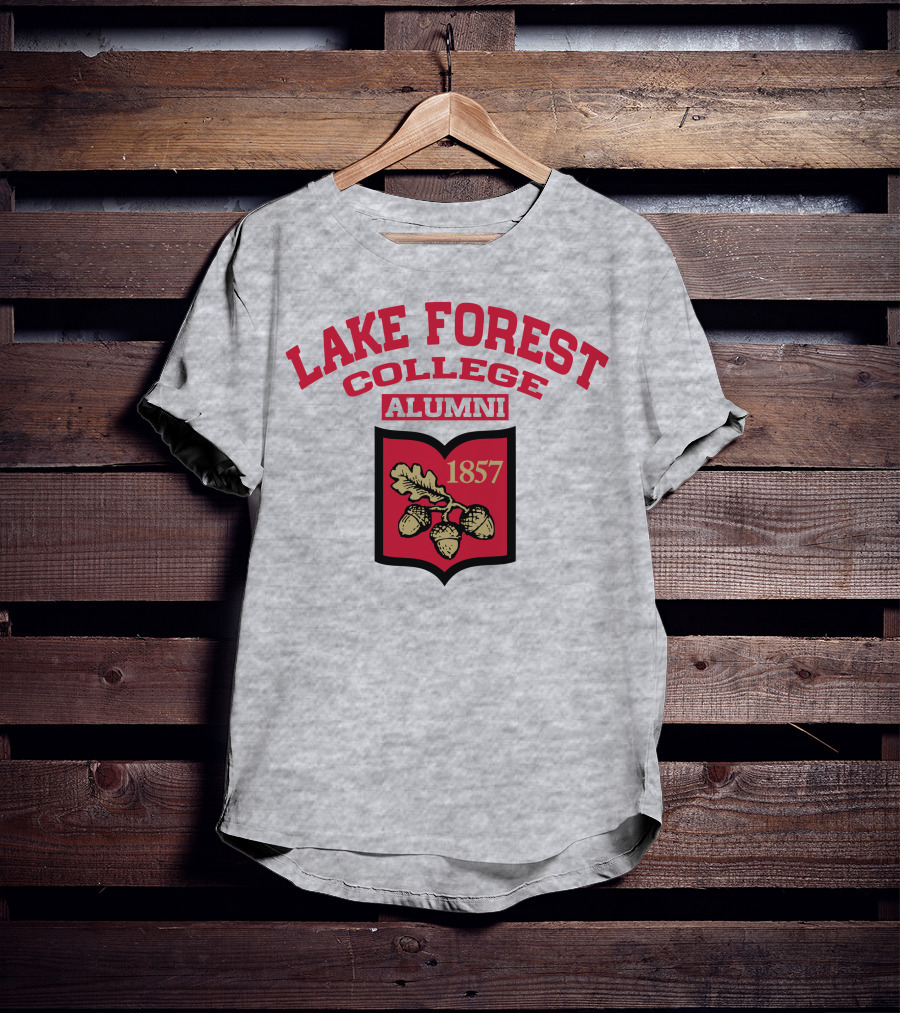 Lake Forest College Alumni 1857 Logo Acorn Shield T-Shirt