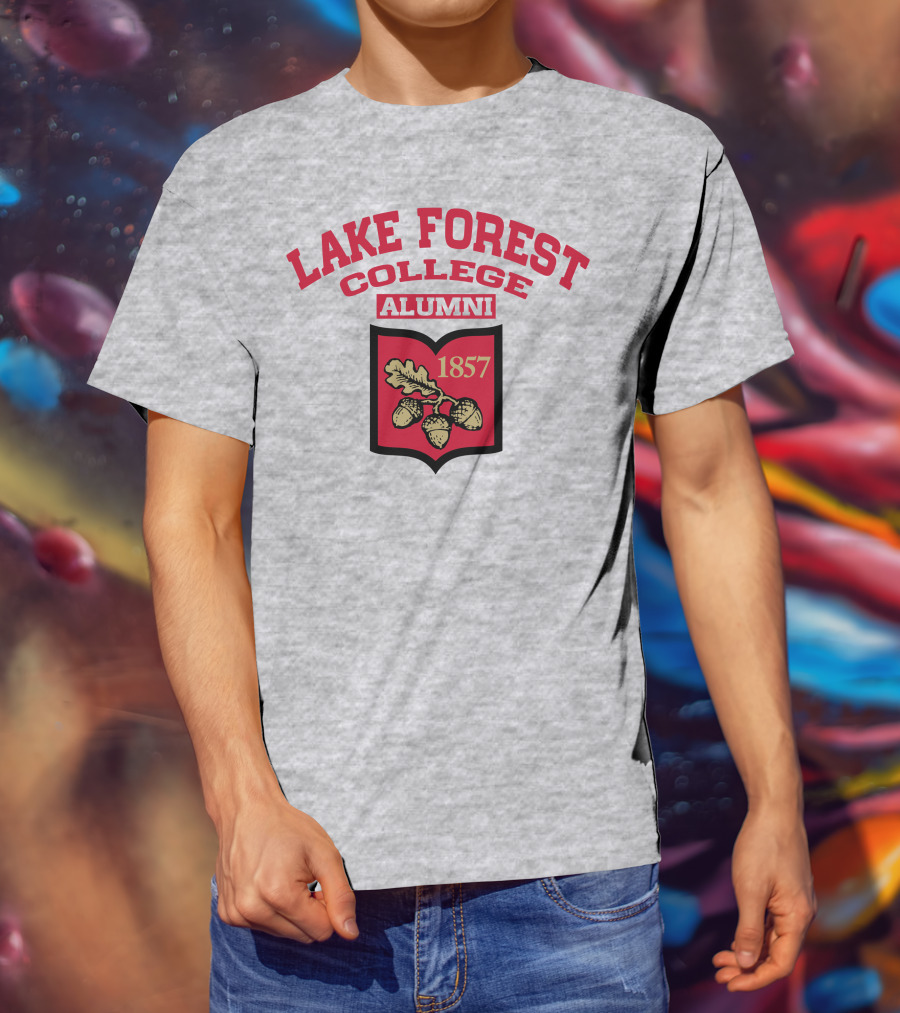 Lake Forest College Alumni 1857 Logo Acorn Shield T-Shirt