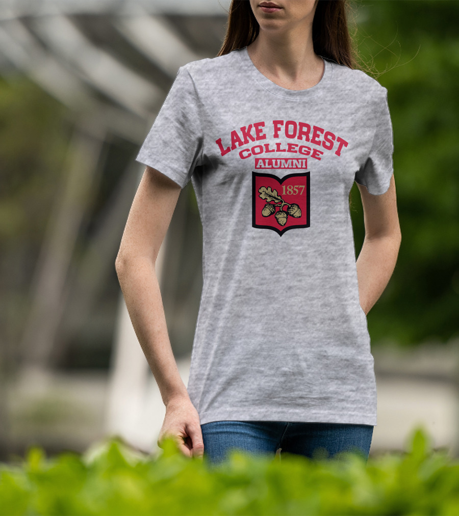 Lake Forest College Alumni 1857 Logo Acorn Shield T-Shirt