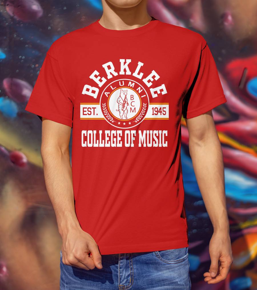 Berklee College Of Music Alumni Est. 1945 BCM Cat T-Shirt