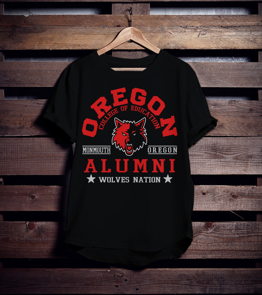 Oregon College Of Education Alumni Wolves Nation Monmouth Oregon T-Shirt