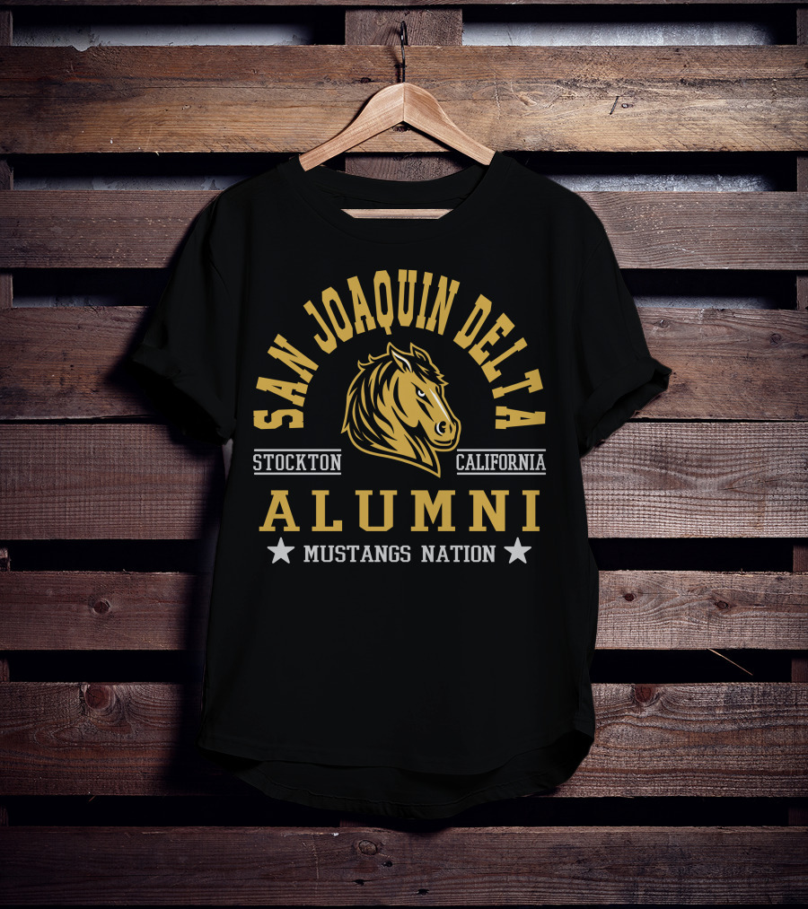 San Joaquin Delta Alumni Stockton California Mustangs Nation T-Shirt