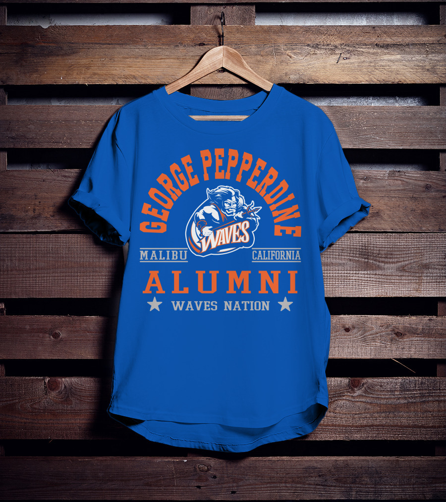 George Pepperdine Waves Alumni Malibu California Waves Nation T-Shirt